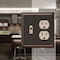 Amerelle Wall Plate, Number of Gangs: 2 gang Stamped Steel, Aged Bronze Finish, Brown 163TDDB - alternate 3